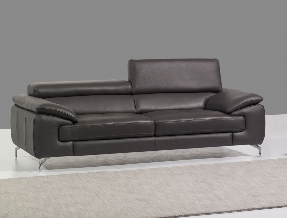 Picture of JandM Furniture 17906112-S Italian Leather Sofa - Grey