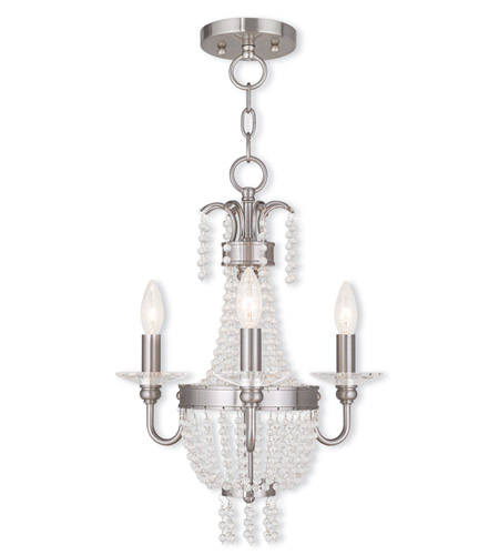 Valentina 3 Light Convertible Mini Chandelier In Brushed Nickel -  Lighting Business, LI373796