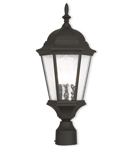 Hamilton 3 Light Outdoor Post-top Lantern In Textured Black