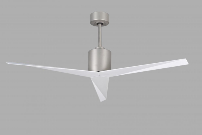 Picture of Atlas EK-BN-WH Eliza Three Bladed Paddle Fan in Brushed Nickel With Gloss White Blades