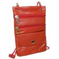 Leather In Chicago 9027c-RED Neck ID Passport Holder, Red Leather In Chicago 9027c-RED Neck ID Passport Holder, Red