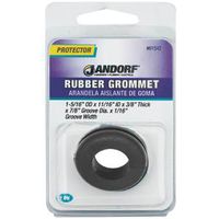 Grommet, Rubber, Black, 3/8 in Thick Panel