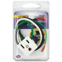 Outlet 3 Prong Wht 2 Wire Lead 61017