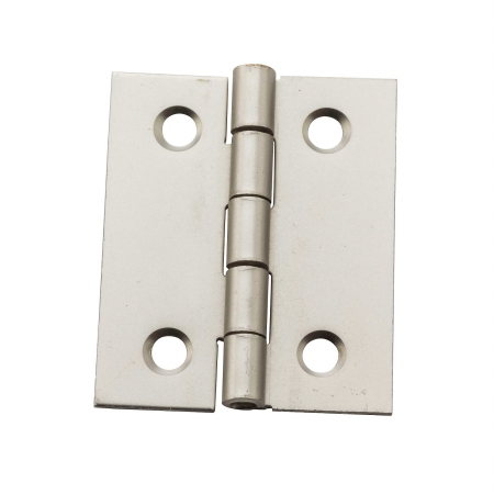 Decorative Broad Hinge, 1-1/2 in H Door Leaf, 1/32 in Thick Door Leaf, Steel, Satin Nickel, 2PK