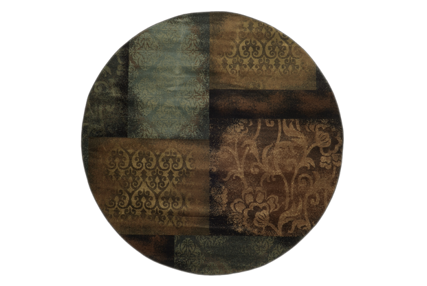 Oriental Weavers Hudson 4878B 8' Round  Round - Blue/ Brown-Polypropylene