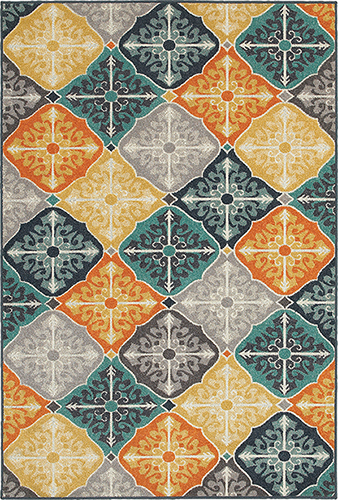 Oriental Weavers Hampton 2063X 10x13 Rectangle - Multi/ Blue-Polypropylene