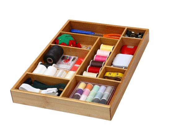 Picture of YBM Home 337 Bamboo Adjustable Drawer Organizer