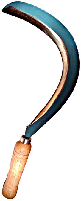 Zenport J6040 Clad Moon Weeding Sickle, Forged Carbon Steel, Wood