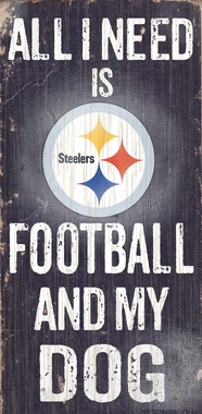 Picture of Fan Creations N0640 Pittsburgh Steelers Football And My Dog Sign