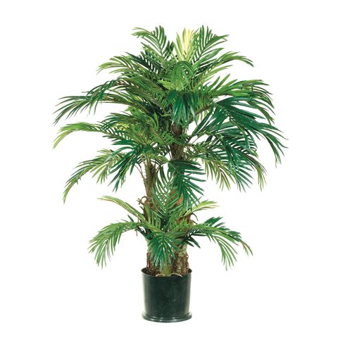 Picture of Allstate Floral & Craft LPX791-GR Triple-Trunk Phoenix Silk Palm Tree with Pot&#44; 4 ft.