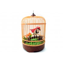 Picture of Az Import & Trading BC507E Singing & Chirping Bird in Cage - Realistic Sounds & Movements Red - 10.5 x 7 in.