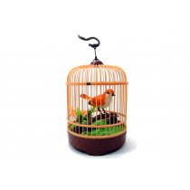 Picture of Az Import & Trading BC507G Singing & Chirping Bird in Cage - Realistic Sounds & Movements Orange - 10.5 x 7 in.
