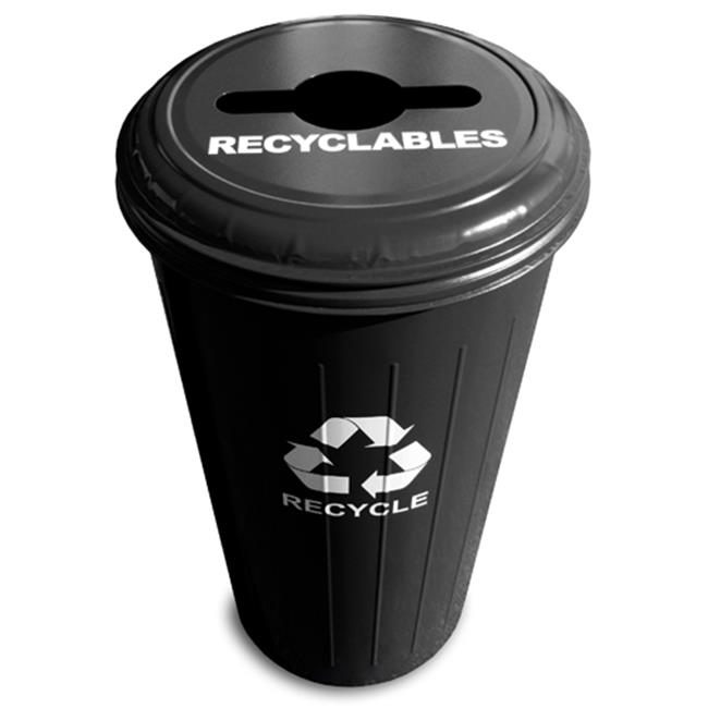 Witt Industries 10-1CTBK Tall Round Recycling Wastebasket - Black