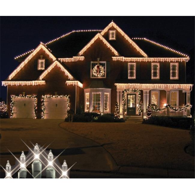 Winterland WL-IC100-CL 8.5 in. Long Clear 100 Icicle Lights On White Wire