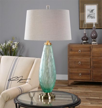 Picture of 212 Main 27003 Lenado Sea Green Glass Table Lamp
