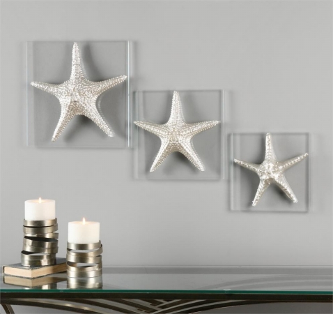 Picture of 212 Main 01129 Silver Starfish Wall Art  Set of 3