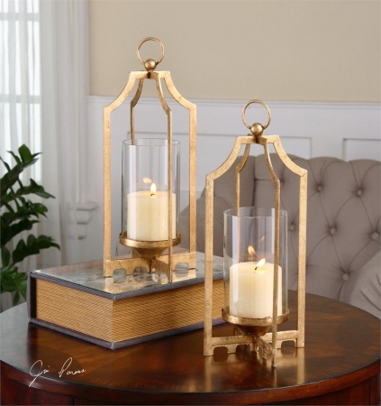 Picture of 212 Main 19957 Lucy Gold Candleholders  Set of 2