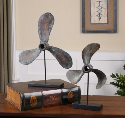 Picture of 212 Main 19947 Propellers Rust Sculptures  Set of 2