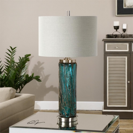 Picture of 212 Main 27087-1 Almanzora Blue Glass Lamp