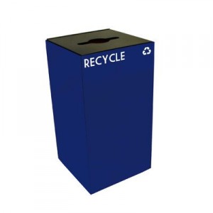 Geocube Recycling Receptacle With Waste Opening- Blue - 28 Gallon