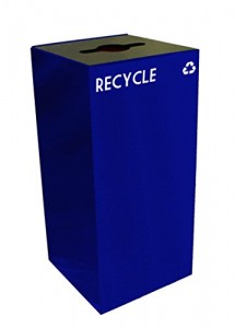 Witt 32GC04-BL 32 gal Multiple Materials Recycle Bin - Indoor, Fire Resistant, 32 Gallon, Blue