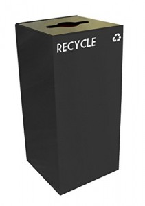 Witt 32GC04-CB 32 gal Multiple Materials Recycle Bin - Indoor, Fire Resistant, 32 Gallon, Charcoal, Black
