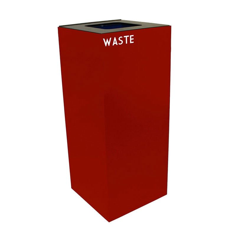 Witt 36GC03-SC 36 gal Indoor Decorative Trash Can - Metal, Scarlet, Scarlet Red, Square Opening