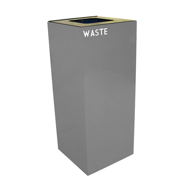 36 Gallon Indoor Recycling Container With Square Opening, Slate