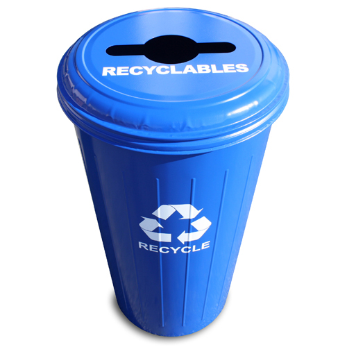 Witt 10/1CTDB 20 gal Multiple Materials Recycle Bin - Indoor, Decorative, 20 Gallon, Blue