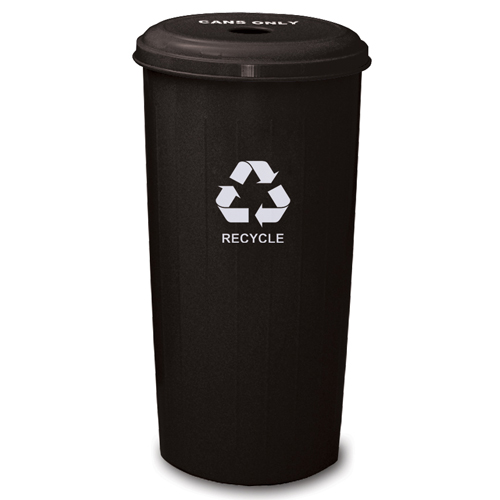 10-1DTBK Tall Round Can Recycling Wastebasket - Black