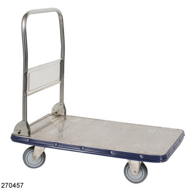 Picture of Wesco Industrial 270457 304 Stainless Steel Folding Handle Platform Truck 19 x 29 in.