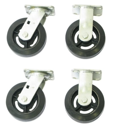 Wesco Industrial 273612 Caster Set Mrah62 - 6 x 2 Moldon Rubber