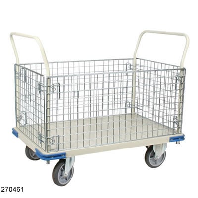 Picture of Wesco Industrial 270461 Platform Truck Wire Caged 30 x 48 in.