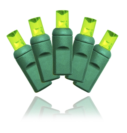 Queens of Christmas S-50MMGR-6G Standard 5MM Conical LED Green 50 Lights Green Wire 6in Spacing