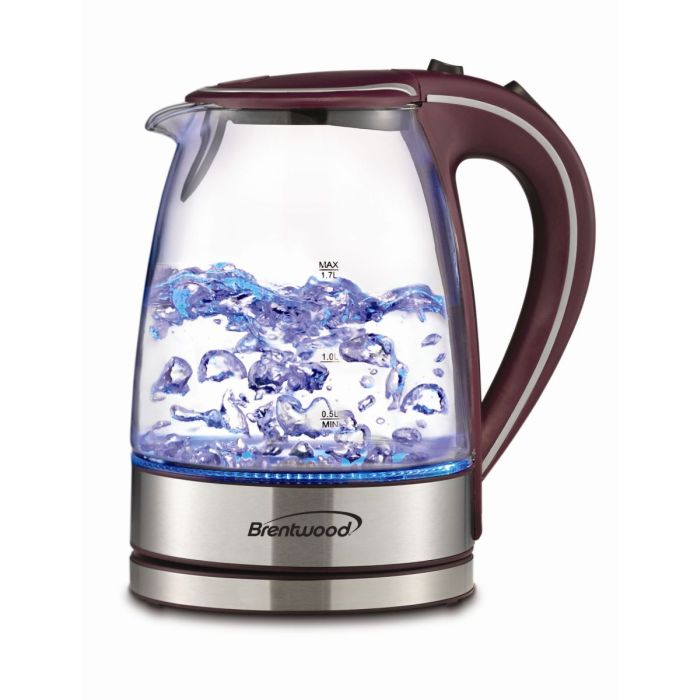 Picture of Brentwood KT1900PR 1.7L Tempered Glass Tea Kettle- Purple