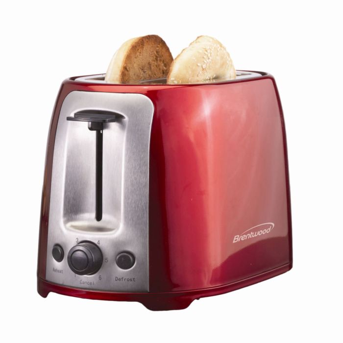 Picture of Brentwood TS292R 2 Slice Cool Touch Toaster Red And Stain