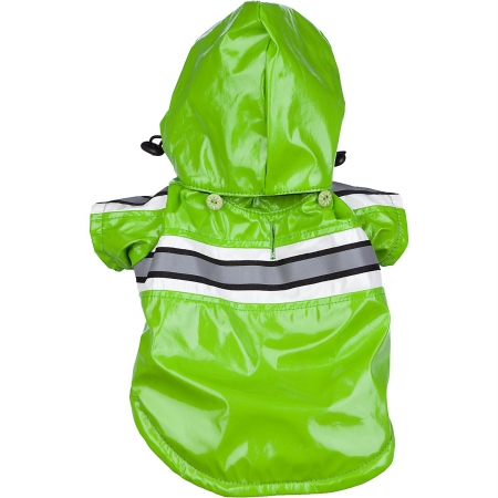 Picture of Pet Life R4GRMD Reflecta-Glow Reflective Waterproof Adjustable PVC Pet Raincoat - Green&#44; Medium