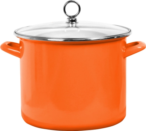 Picture of Reston Lloyd 78500 8 Qt Stock Pot with Glass Lid  Orange