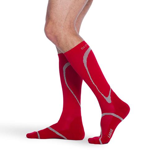 20-30mmHg Knee High Compression Sock- Red - Extra Large And Medium
