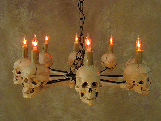 Eight Medium Skull Chandelier