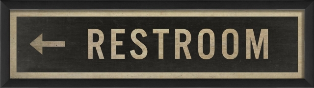 17098 Restrooms Left Sign Ready to Hang Artwork