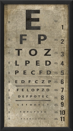 Eye Chart III Ready to Hang Artwork - White