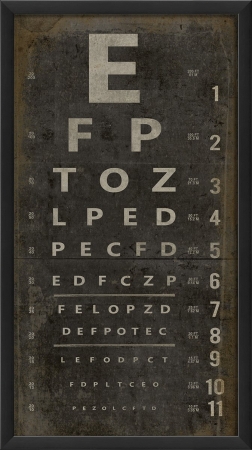 17178 Eye Chart III Ready to Hang Artwork- Black