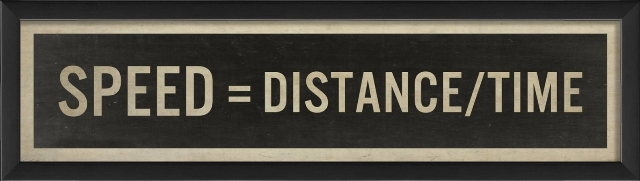 Speed Equals Distance Divided by Time Sign Ready to Hang Artwork