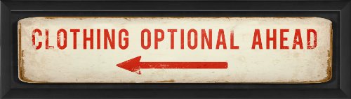 17239 Clothing Optional Ahead Framed Print