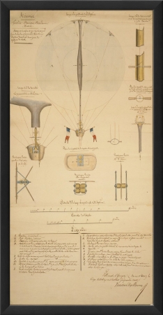 17681 Aerostat Systeme Vaussin Chardanne Framed Graphic Art