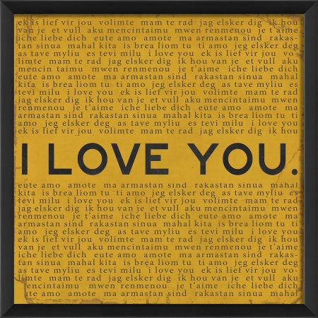 17819 I Love You Ready to Hang Artwork- Yellow
