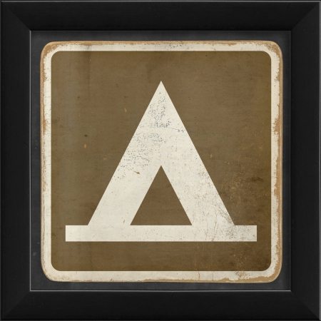 Camping Sign Brown Ready to Hang Artwork