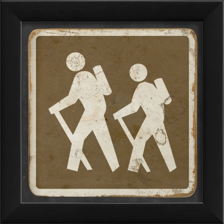 Hiking Sign Brown Ready to Hang Artwork