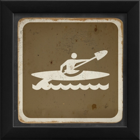 17937 Kayaking Sign Brown Ready to Hang Artwork
